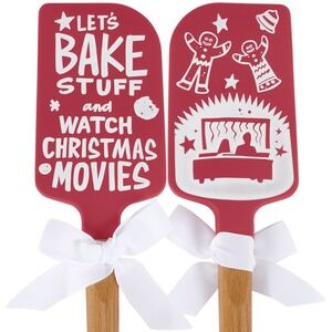 2pc Primitives By Kathy Let's Bake Stuff And Watch Movies Spatula Christmas